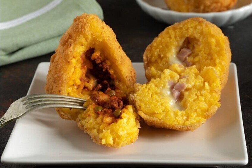 Course of Arancini and Almond Paste in Catania