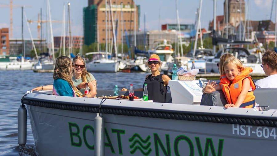 Rostock: Electric Boat Rental on the Warnow River