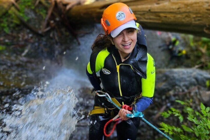 All smiles from new clients! Our clients have a great time! Even if it is their first time rappelling!