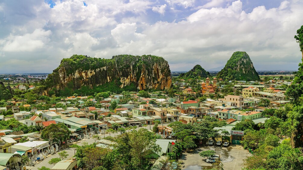 Town and Marble Mountains in Da Nang