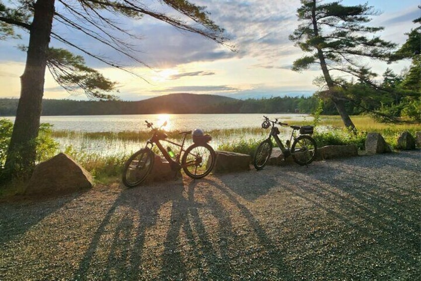 An afternoon stop at Eagle Lake on the Carriage Roads.