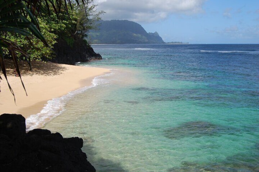 Land on the beach prior to snorkeling