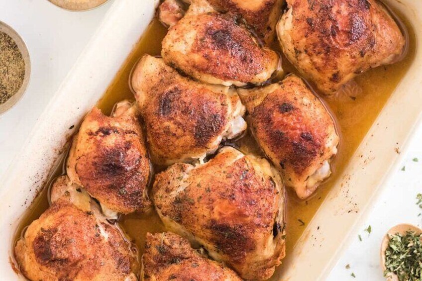 Dinner Menu - Roasted chicken legs and thighs