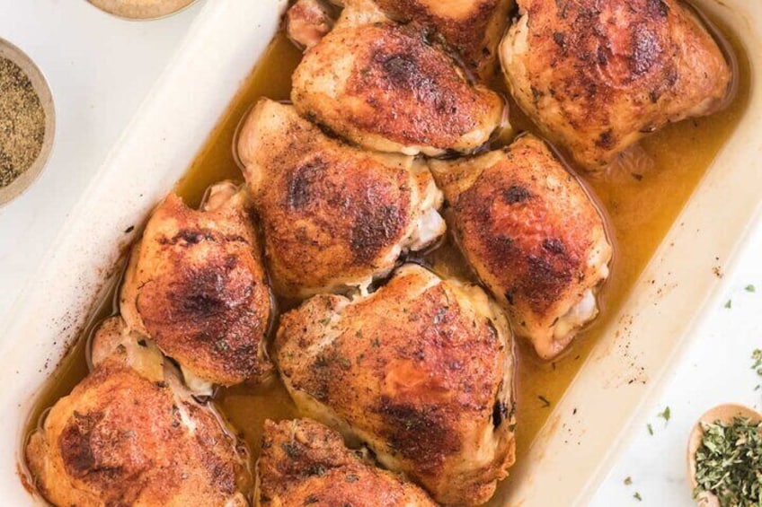 Dinner Menu - Roasted chicken legs and thighs