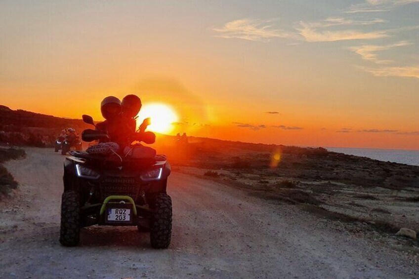 Blue Lagoon and Sunset Quad Tour in Gozo and Dinner