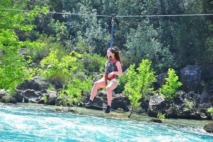 Alanya 3 in 1 Full Day Rafting Tour Zipline and Quad Bike