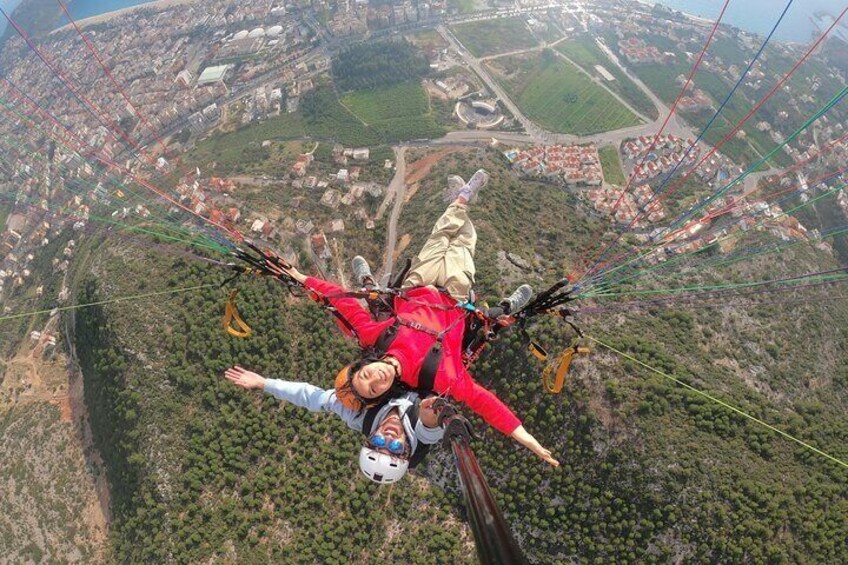 From Antalya Alanya Tandem Paragliding With Beach Visit