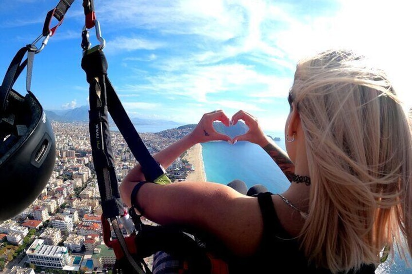 From Antalya Alanya Tandem Paragliding With Beach Visit