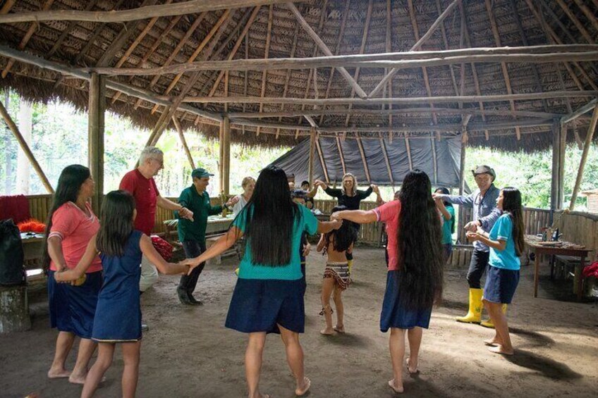 Lovely people from Amazon Quechua community and friends from the Amazon tour (Carrie Wong)