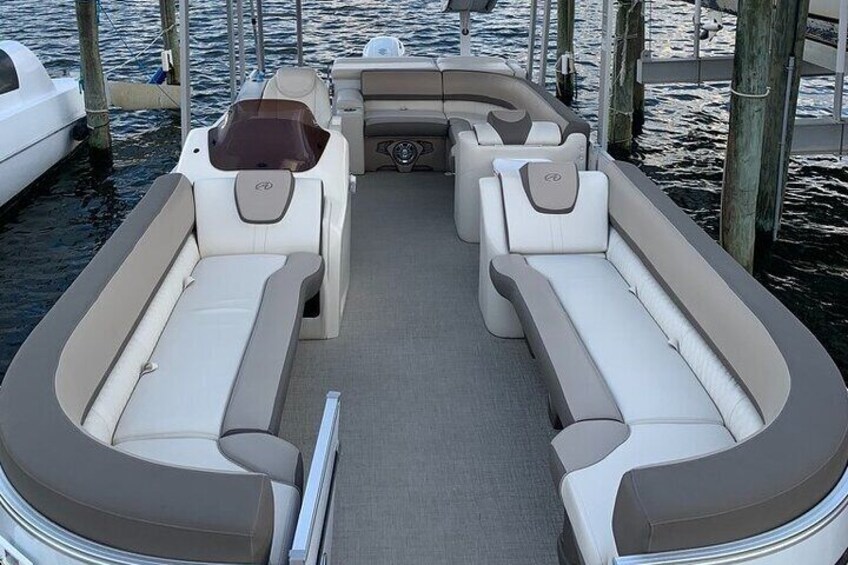 There is ample room on our luxury pontoon with plenty of space to lay out in the sun!