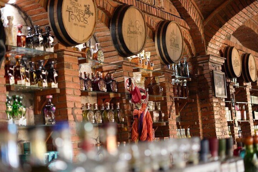 The wide variety of artisanal tequilas offered by the distillery
