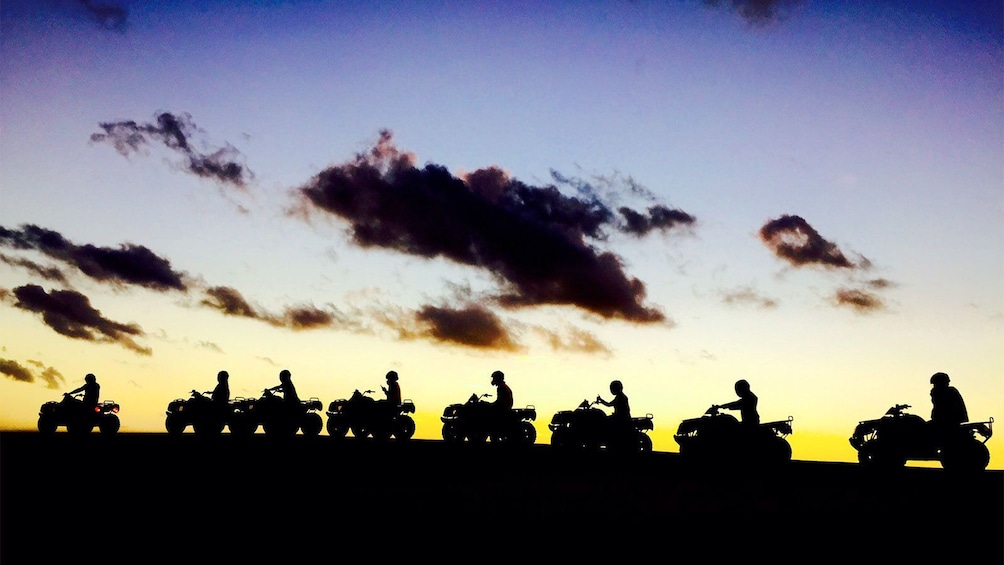 Sunset view of the quad bike tour in New South Wales Regional, NSW, Australia