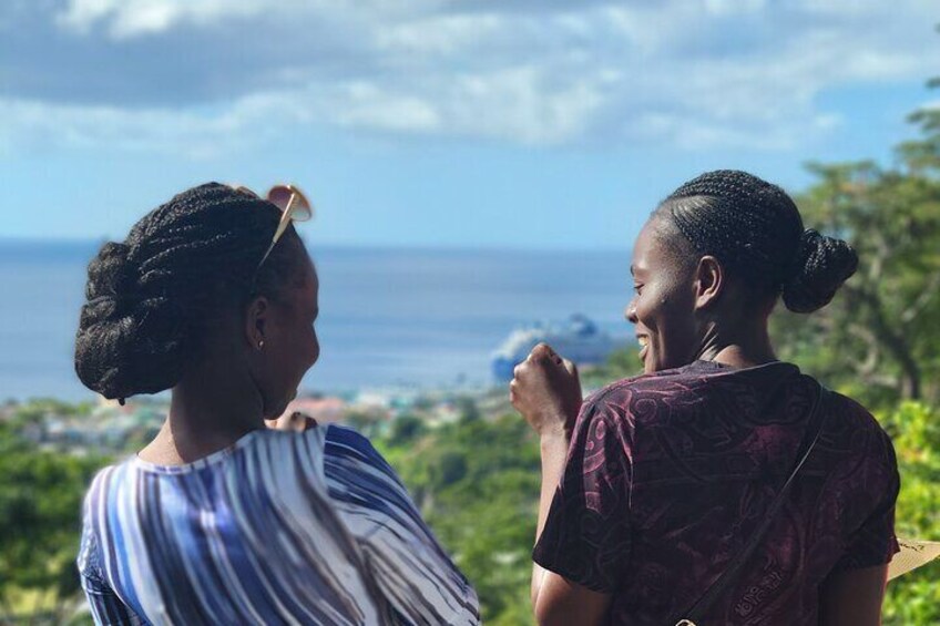 Enjoying the panoramic view of the city at Morne Bruce