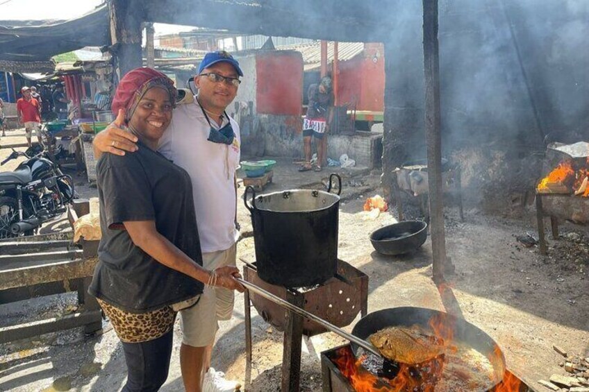 Street food tour at the bazurto local market