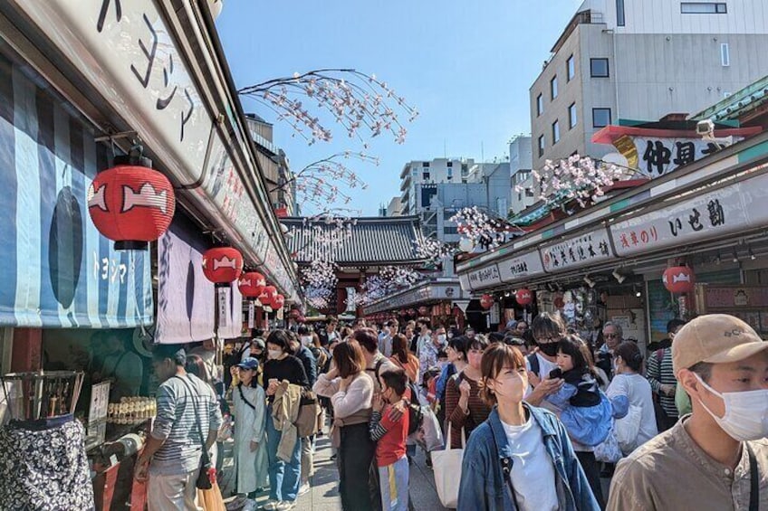 Nakamise-Dori in Asakusa. This is the street that leads up to the Senso-ji. Famous for the numerous amounts of food stalls and trinket merchants.