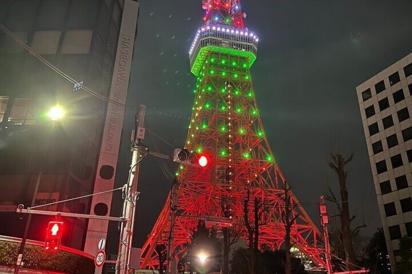 The Tokyo Tower in Roppogi. It is actually taller than the Eiffel tower and was the tallest building in Tokyo before the creation of the Oshiage Skytree!