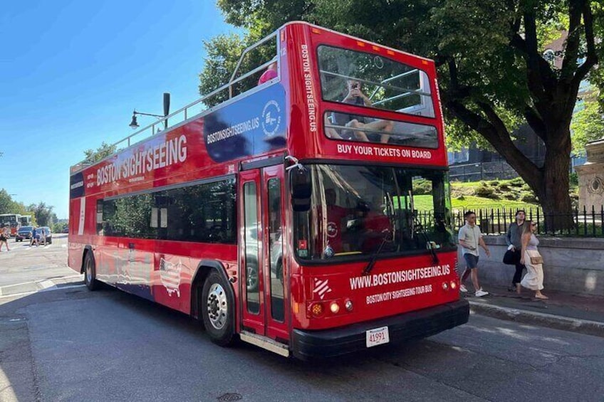 Boston double-decker tour bus