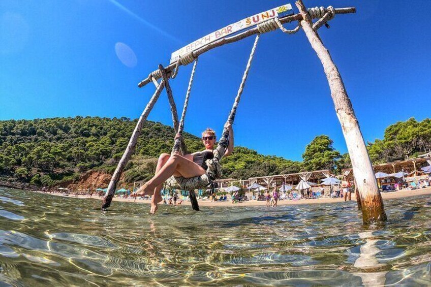 Free time on Sunj beach on Lopud island