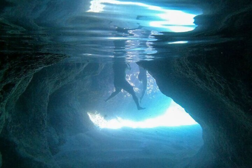 Inside the Green cave on Kolocep island