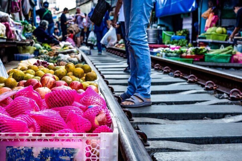 Amphawa Floating Market & Maeklong Railway Train Market Tour