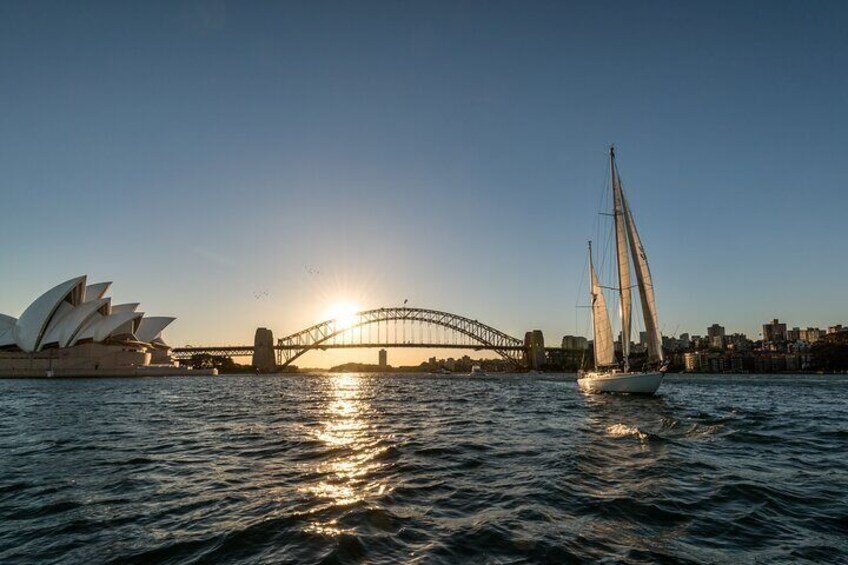 Private Sunset Champagne Cruise in Sydney Harbour on Classic Yacht 