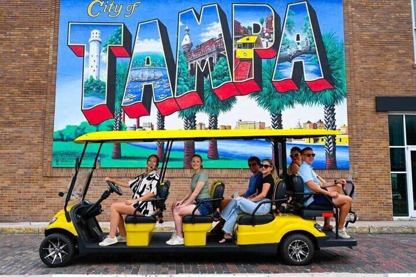 Guided Tampa Sightseeing Tour in New Street Legal Golf Cart