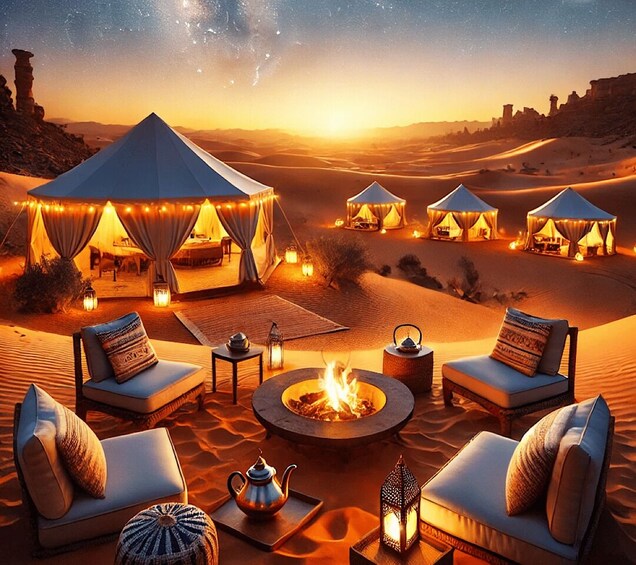 From Marrakech: Agafay Desert Dinner and Optional Camel Ride