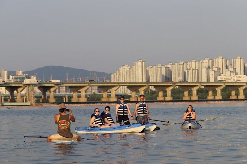 Stand Up Paddle Boarding and Kayaking Activities in Han River