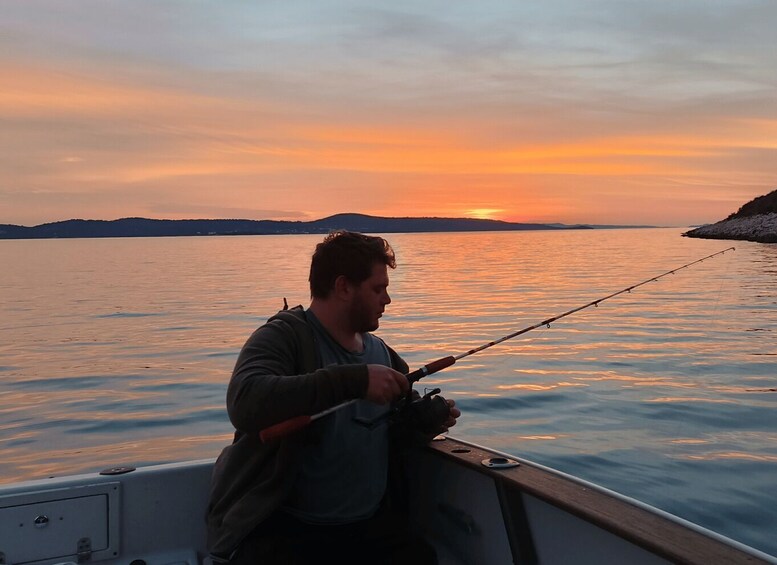 Picture 1 for Activity Zadar: Sunset Fishing Half-Day Guided Boat Trip