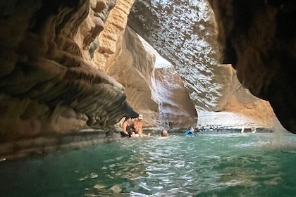 Private Full- Day Wadi Shab-Bimmah Sinkhole-Fins Beach Tour