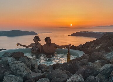 Santorini: experiencia de bañera de hidromasaje volcánica con vistas a la c...