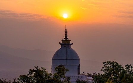 Pokhara Matahari Terbenam Pagoda Perdamaian, Tur Pemandangan Gunung Annapur...