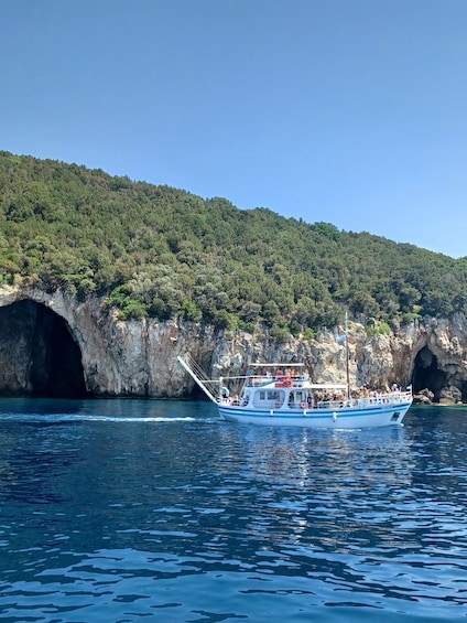 From Corfu Town: Syvota and Blue Lagoon Full-Day Boat Cruise