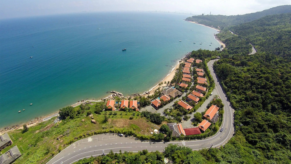 Aerial view of the coast in Da Nang