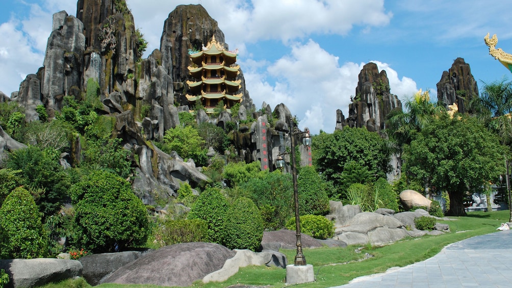Temple and rock formations in Da Nang