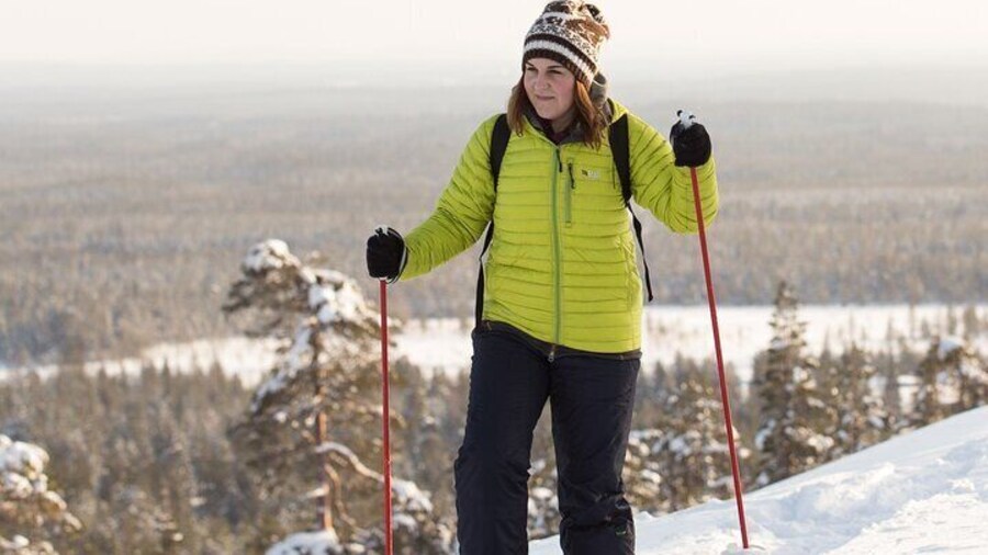 Scenic Snowshoeing on the Top of Pyhä Fell