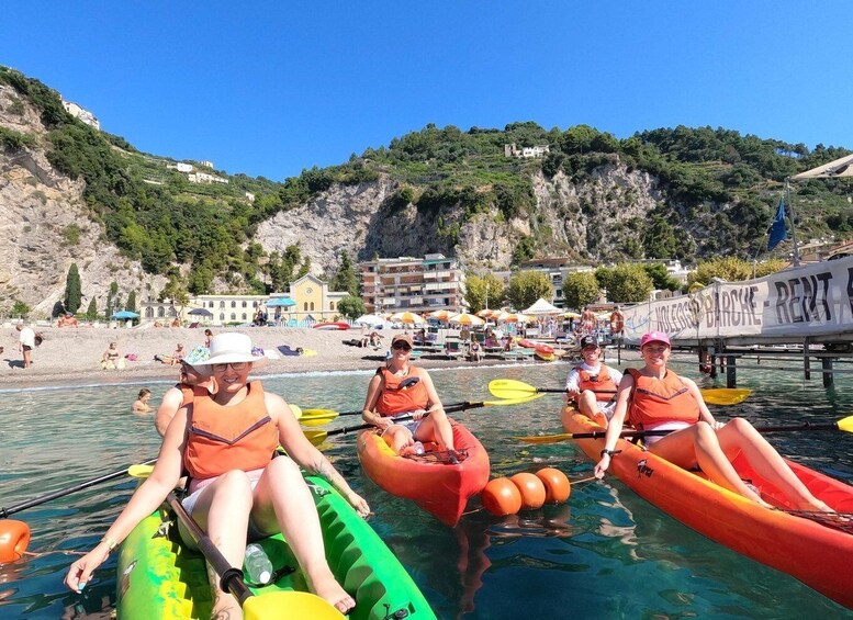 Picture 23 for Activity Amalfi: Sea Caves and Beaches Kayaking Tour with Snorkeling