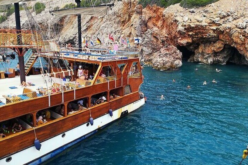 Alanya Catamaran Boat with Swimming and Snorkelling Activity