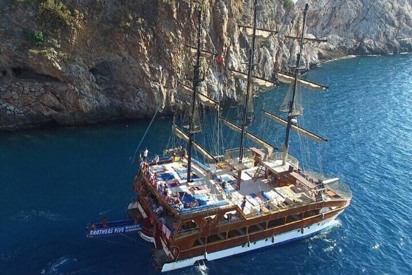 Alanya Catamaran Boat with Swimming and Snorkelling Activity