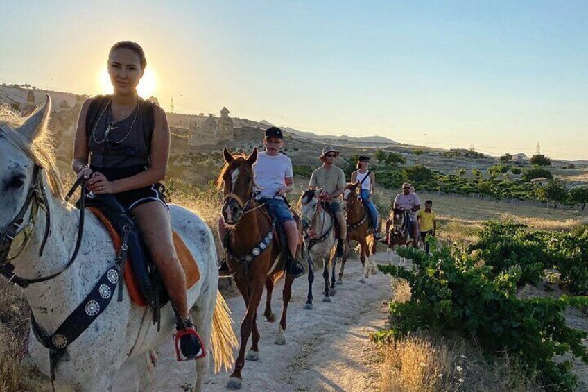 Horseback sunset tour in the unique valleys of Cappadocia