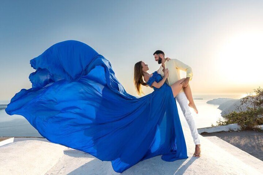 Flying Dress Private Photoshoot in Santorini: Birthday Package