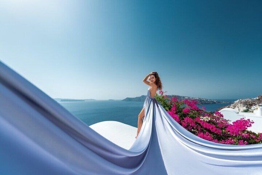 Flying Dress Private Photoshoot in Santorini Birthday Package