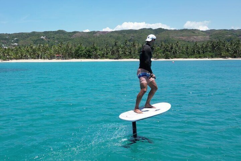 EFOIL SURFING AT PLAYA COSON IN LAS TERRENAS, DOMINICAN REPUBLIC
