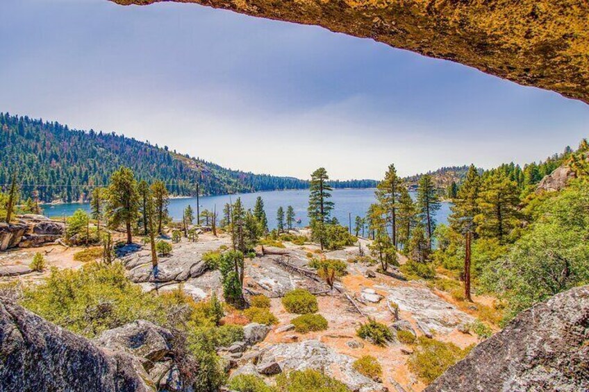 Small Group Hiking Around The Pinecrest Lake Trail