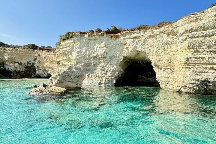 Exclusive Private Tour from San Foca - S. Andrea by Boat 2.5 Hours!