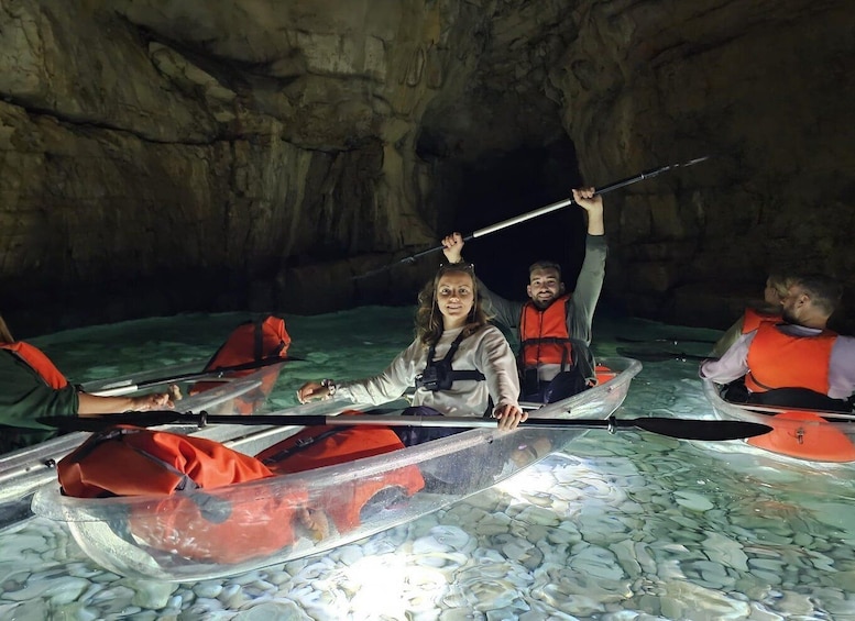 Picture 5 for Activity Pula: Blue Cave Illuminated Clear-Bottom Kayak Night Tour