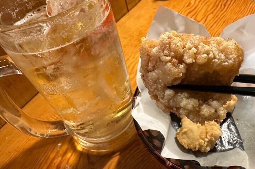 Karaage with Highball (Whisky Soda) is Japanese tradition!