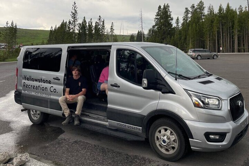 Our spacious 10-seater van comes with room for everyone! 