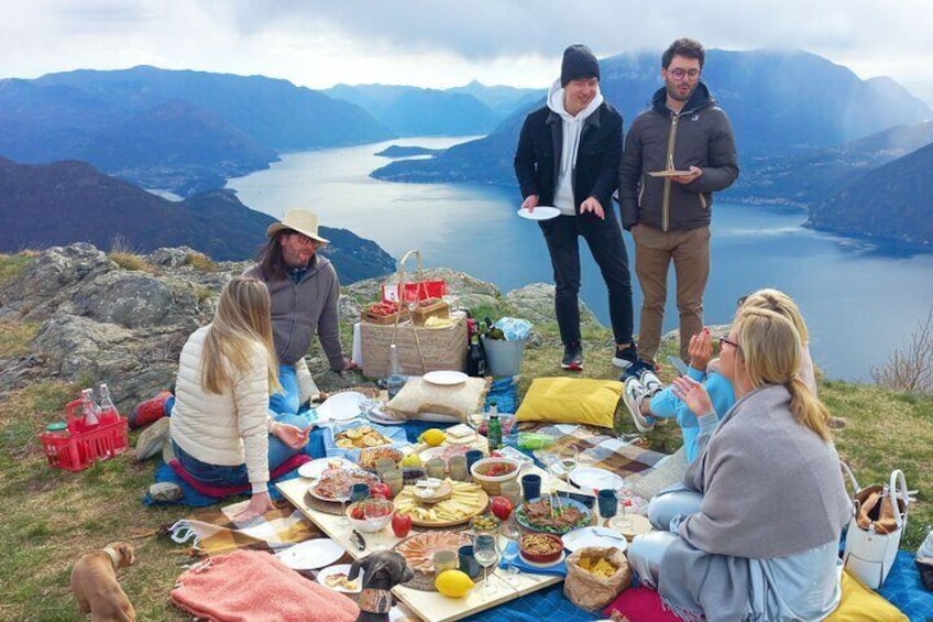 Exclusive Picnic in the Foothills of the Alps with the Lake Views