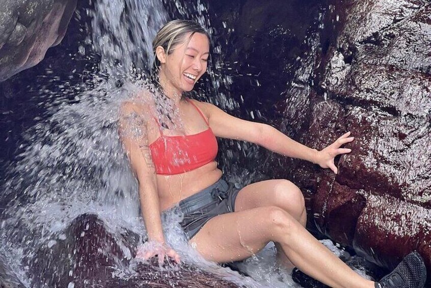 Rainforest Waterfall Slide and Rope Swing with Adult Drinks
